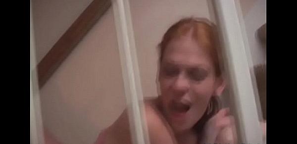  Mischievous redhead young girlie Alisha cums on camera